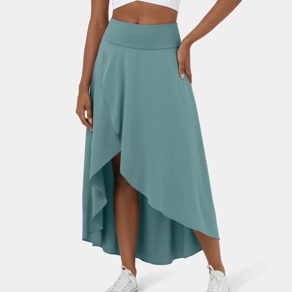 COPY - NWT HALARA Breezeful High Waist High Low 2-in-1 Quick Dry Midi Skirt Siz…